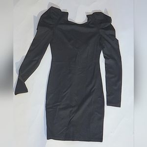 Forever 21 Black Long Sleeve High Shoulder Dress